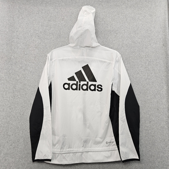 ADIDAS Women's Aeroready White and Black Windbreaker Running Jacket Size Small - Picture 8 of 12